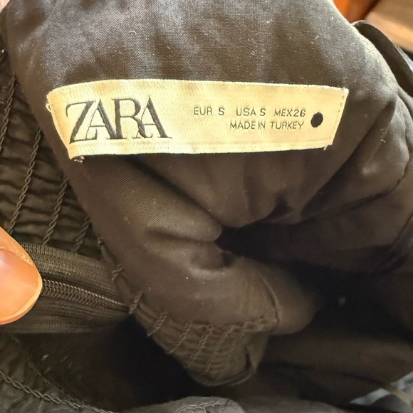 Zara Voluminous Mini Little Black Dress Bubble Hem Size Small - Picture 6 of 6